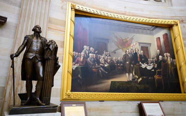 Statue of George Washington in the US Capitol Rotunda