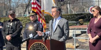 Rep. Magaziner speaks at press conference