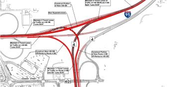 Map of Rte 4 and I-95 Improvements